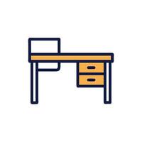 Minimalistic graphic of a work desk on White vector