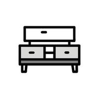Minimalist graphic showing drawer unit on dark background vector