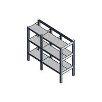 Isometric Shelving Unit Against White Background With Three Shelves vector