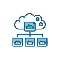 Cloud file synchronization with connected visual content shares network vector