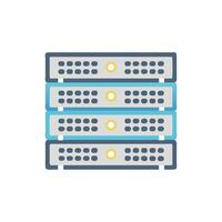 Stacked servers showcasing data storage, networking and digital technology vector