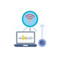 Network signal monitoring on laptop with increasing time trend vector