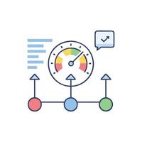 Performance tracking dashboard showcasing improvement and achievement icon style vector