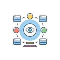 Central eye connecting data sources in a network concept vector