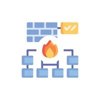 Firewall network security graphic illustrating data protection and validation vector