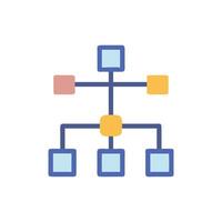 Conceptual business process graphic flow chart diagram on White vector