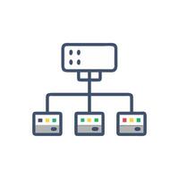 Network Topology Icon Flat Illustration Connecting Server Devices vector