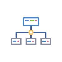Colorful flat illustration of a hierarchical network diagram vector