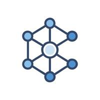 Abstract connected network of circles representing communication concept vector