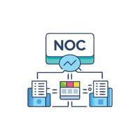 Network Operations Center data visualization with system monitoring connection vector