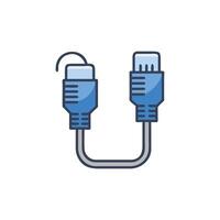 Stylized computer cable illustration on a White Background vector