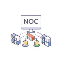Network operations center visual representation of data flow management vector