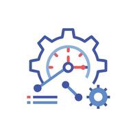 Data processing management concept with cogwheel and graph elements vector