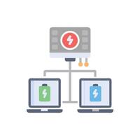 Diagram of Power Station Charging Two Laptops Simultaneously vector