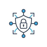 Network security connection shield padlock graphic on White Background vector