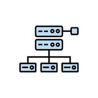 Abstract schematic of server rack in minimalist style vector
