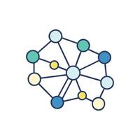 Flat design illustration of a network connection structure vector