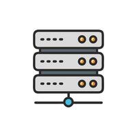Stacked server illustration showcasing data center and network solutions vector