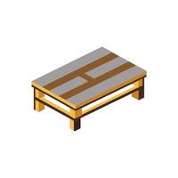 Isometric low poly pallet wood platform on White Background vector