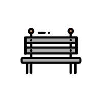 Minimalist bench design in flat style on White Background vector