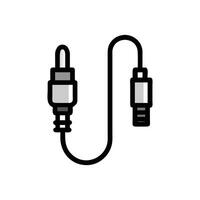 Audio jack minimal on White Background for sound vector