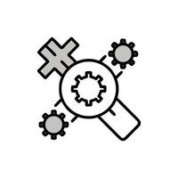 Technical settings icon featuring gears and adjustable wrench tool vector