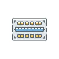 Simplified image of computer memory module on White Background vector