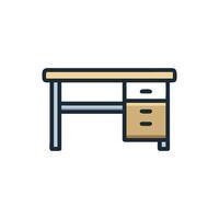 Minimalist desk illustration on a White Background for designers vector