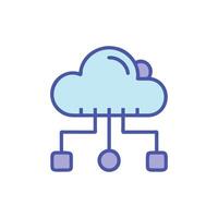 Icon of cloud network connection on White Background vector