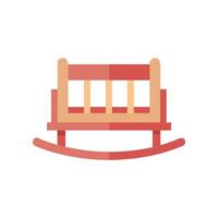 Simple rocking cradle illustration in flat design style vector
