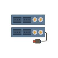 Isolated Server Rack with Blue Tone on White Background vector