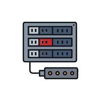 Circuit breaker panel with one red switch illustration vector