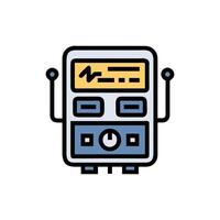 Iconographic illustration of electronic device with digital display face vector