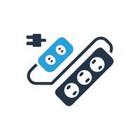 Electric Plug and Extension Cord on a White Background vector
