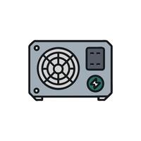 Stylized Computer Power Supply Unit on a White Background vector