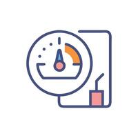 Modern icon of gauge connected to fuel system component vector