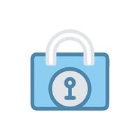 Flat lock icon security concept on White Background vector