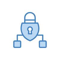 Network Security Shield Icon on White Background for Protection vector