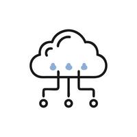 Stylized network cloud computing data transfer information technology illustration vector