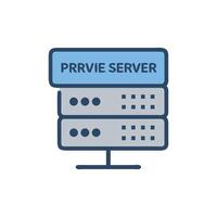 Stylized blue and gray PRRVIE server stack illustration isolated vector