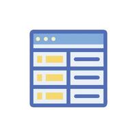 Flat design icon illustration of a window interface layout vector