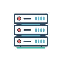 illustration of stacked server racks on White Background vector