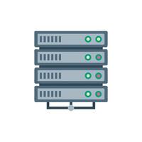 Flat Illustration of Stacked Servers with Connecting Structure vector