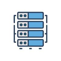 Stacked Servers Icon Depicting Data Storage and Networking vector