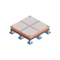 Isometric raised floor platform on White Background product demonstration vector