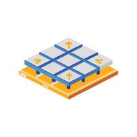 Isometric diagram showing a floor slab with directional arrows vector
