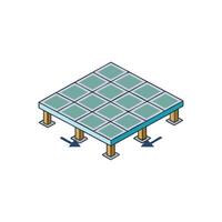 Isometric raised access floor icon or object with arrows vector