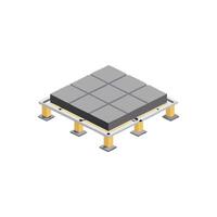 Isometric grid platform on isolated White Background minimal style vector