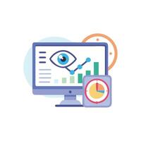 Data analysis and time management flat style illustration vector