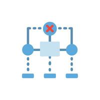 Disconnected flowchart diagram with nodes on a White Background vector